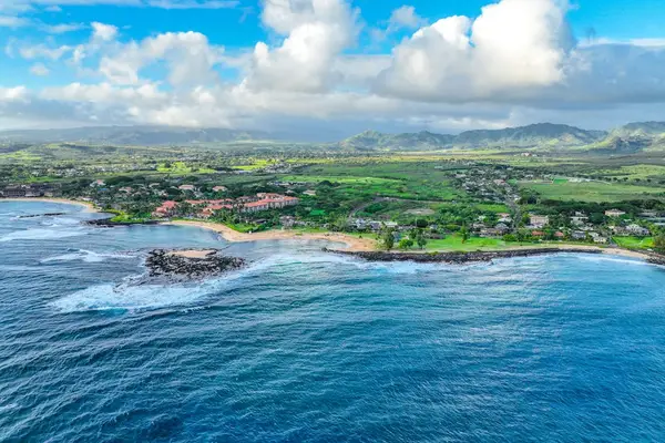 Panoramic Island Coastline From Above