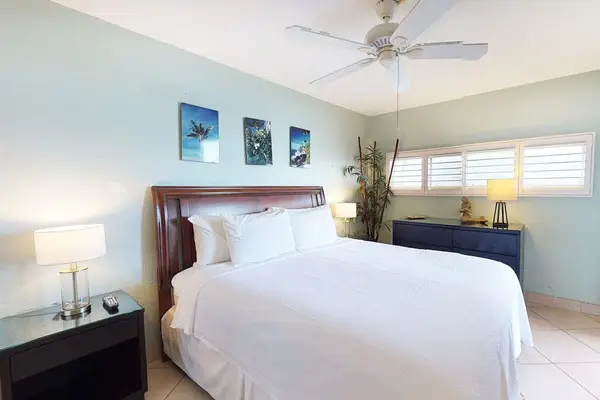 Master Bedroom with king bed and an en suite bathroom.