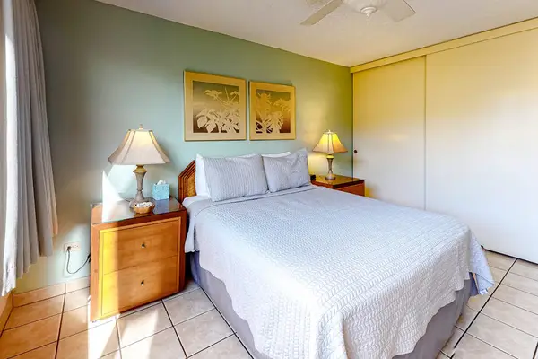 Comfortable primary bedroom with a spacious closet to keep your belongings organized