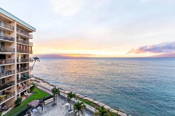 Aerial view of Hololani Resort against the turquoise waters of the Pacific Ocean