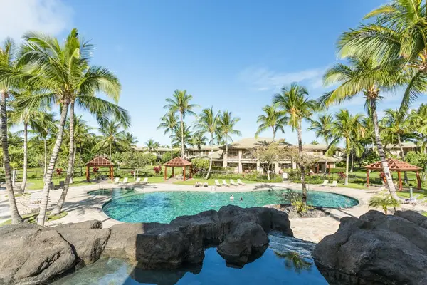 Lagoon-Style Pool With Lava Rock Accents
