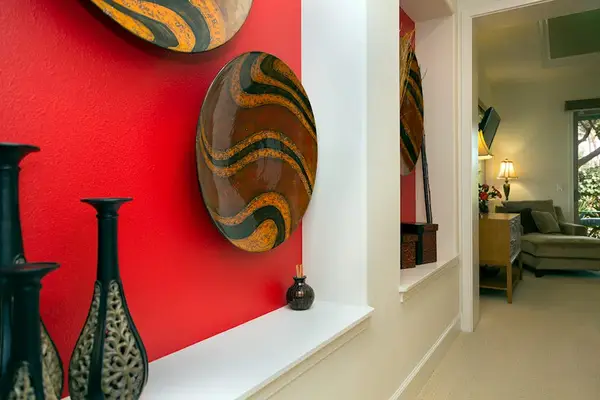 Elegant Hallway Entry to Primary Suite with Custom Accent Art