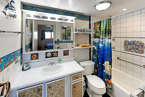 Fresh bathroom with convenient vanity space