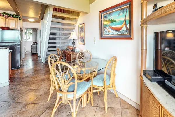 Inviting Dining Area With Island Charm