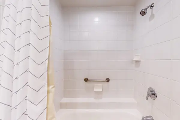 Fresh Tiled Shower And Tub