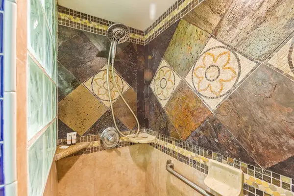 Beautiful Tile Shower With Island Flair
