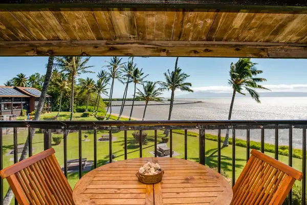 Scenic balcony offers stunning island views for quiet mornings and relaxing evenings outdoors