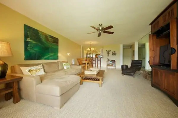 Bright living room offers plenty of space for relaxing together