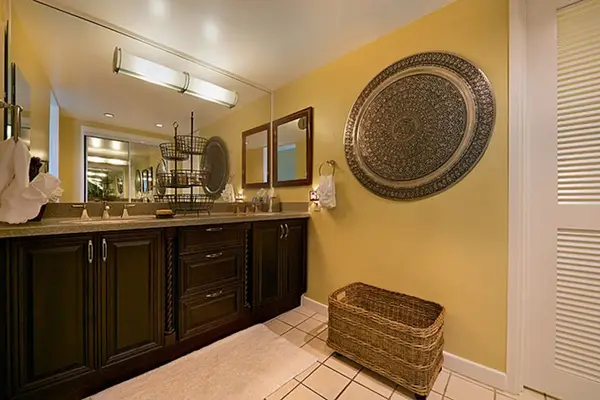 Spacious bathroom vanity offers plenty of room for getting ready