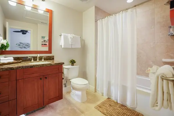 Bright Full Bathroom With Modern Comfort