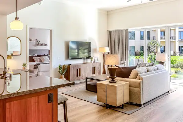 Bright Living Room With Resort Views