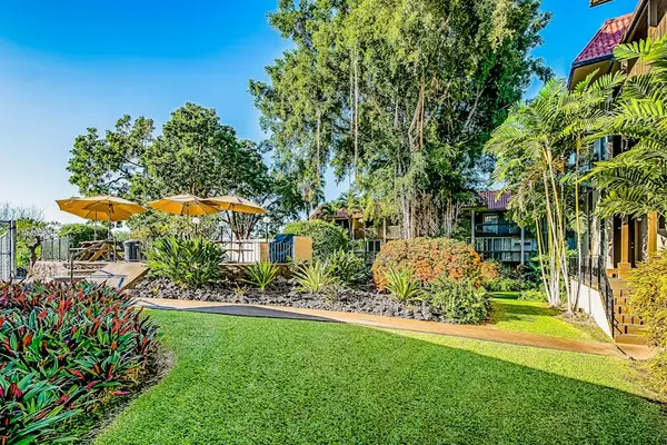 Spacious Manicured Lawn, Mature Trees & Shaded Patio Seating