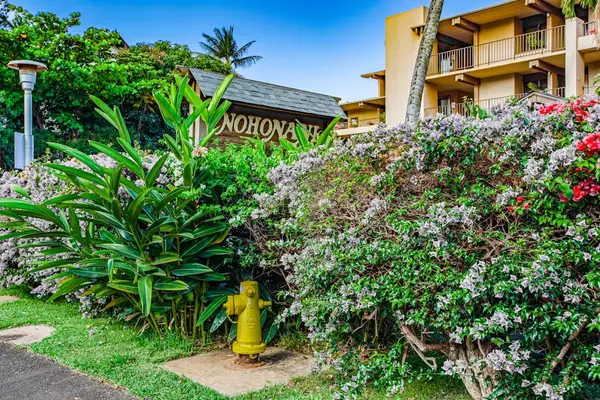 The oceanfront Nohonani building is just steps from the beach.