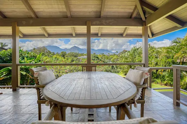 Enjoy meals on the furnished deck while taking in peaceful mountain views.