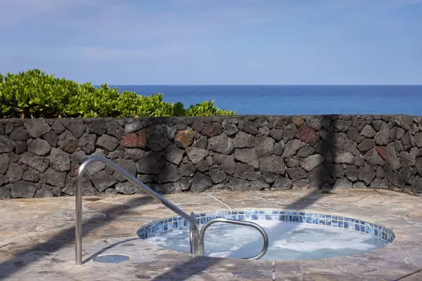 Hot Tub Close-Up with Ocean Horizon