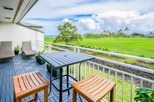 Relaxing outdoor seating on the private patio with direct golf course views