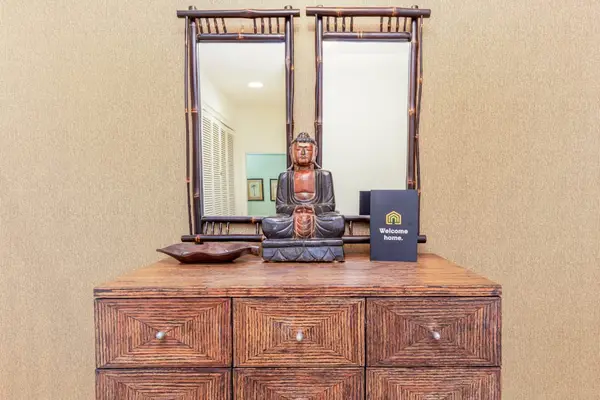 Elegant vanity with generous counter space