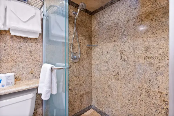 Step into the welcoming shower and enjoy a refreshing start every morning