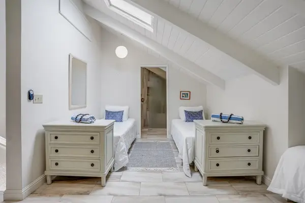 Spacious loft bedroom perfect for family or friends.