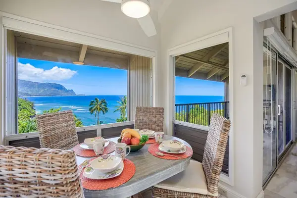 Outdoor dining area perfect for enjoying island sunsets.