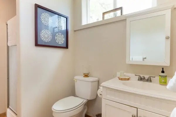 Bright Bathroom with Vanity and Storage