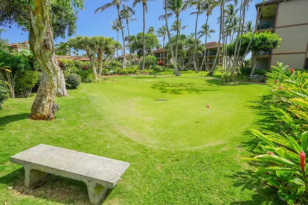 Peaceful Tropical Lawn With Garden Seating