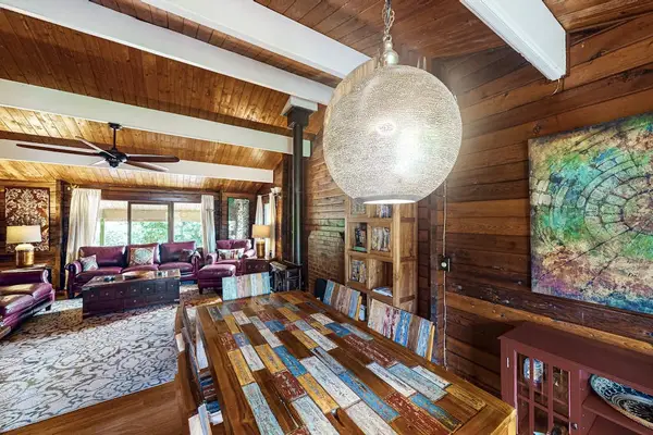 Enjoy a nice evening at home in this dining room.