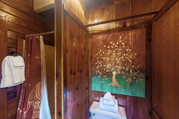 Full bathroom with walk-in shower.