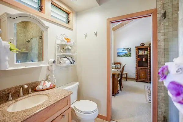 Elegant Ensuite Bathroom With Stone Shower