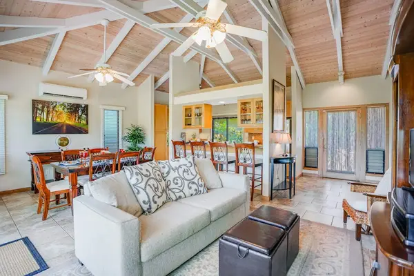 Bright Living Room With Vaulted Ceilings