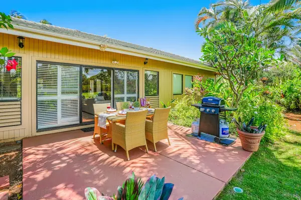 Sunny Patio With Tropical Landscaping