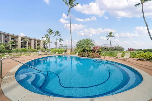 Refresh in the resort's sparkling pool surrounded by tropical palm trees.