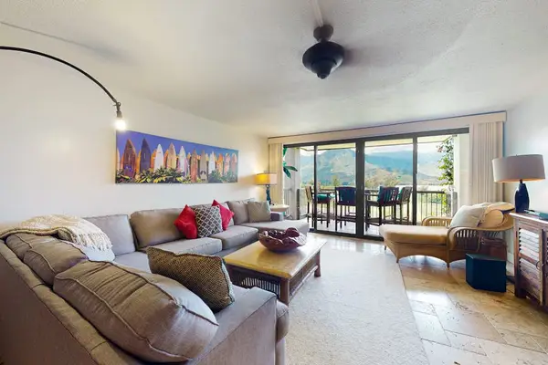 Bright living room offers comfortable space for relaxing vacation moments