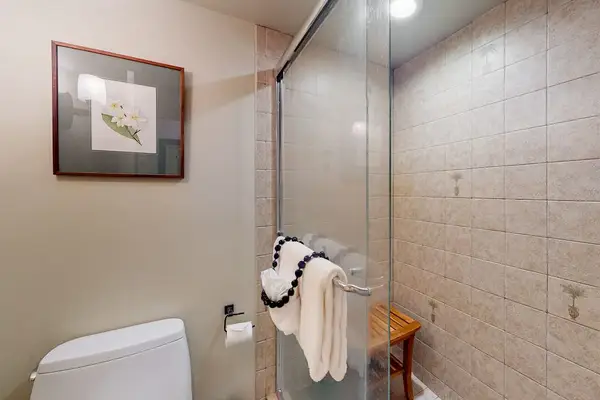 Step into the refreshing shower after another sunny island day
