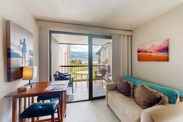 Cozy living area offers relaxing views and comfortable seating
