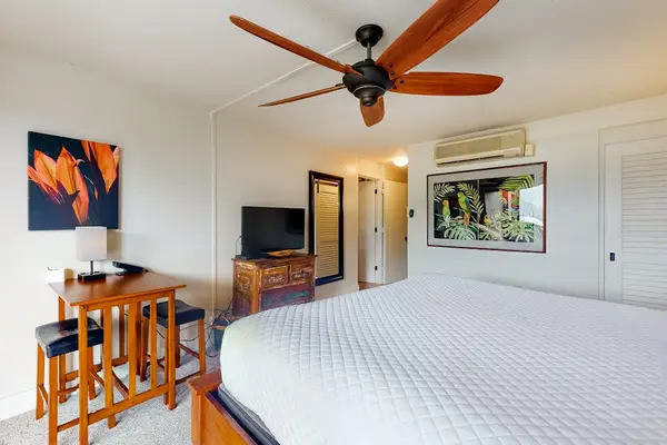 Bright bedroom offers a relaxing space for peaceful vacation nights