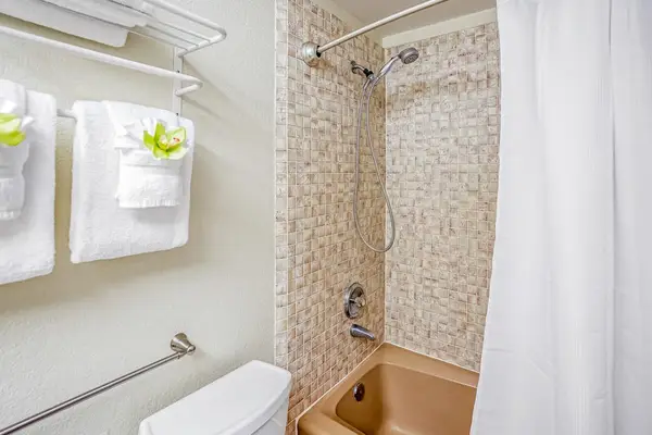 Master bathroom with tub/shower combo.