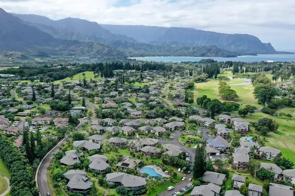 Breathtaking aerial view of mountains and coastline