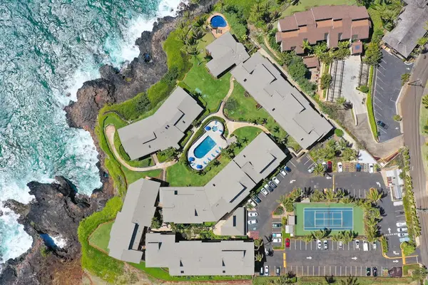 Aerial view of the Makahuena at Poipu resort