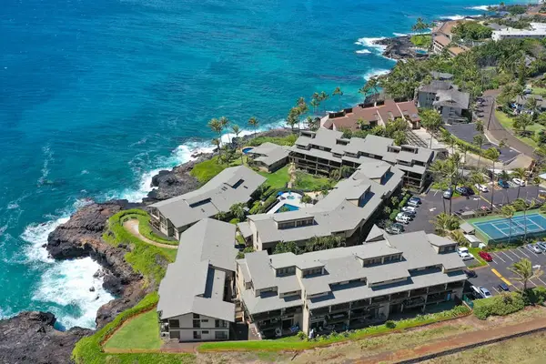 Aerial view of the Makahuena at Poipu resort