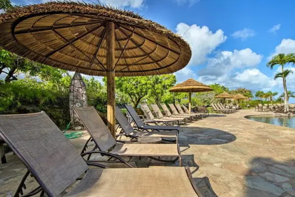 Lounge beneath the shade and enjoy relaxing tropical island weather