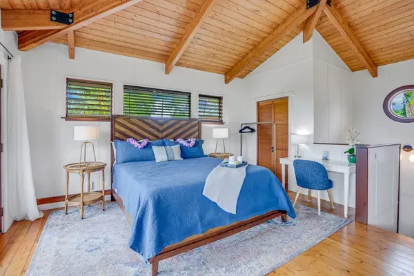 Primary bedroom with king bed for restful nights