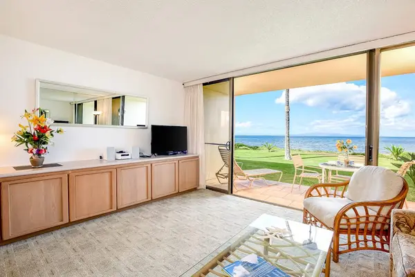 Bright living room with beautiful ocean views