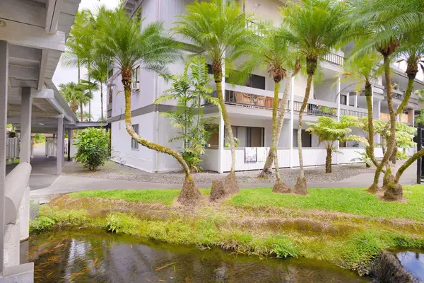 Peaceful Tropical Grounds Surrounded By Island Greenery