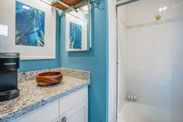 Master bathroom with tub/shower combo.