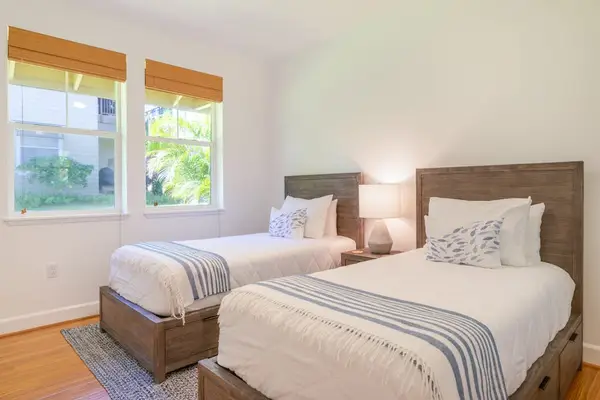 Bright Guest Bedroom with Two Twin Beds and Natural Light