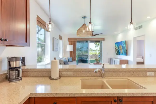 Open Kitchen Island View Looking Toward Living Area