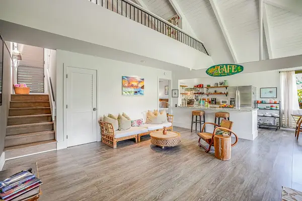 Spacious living area with vaulted ceilings