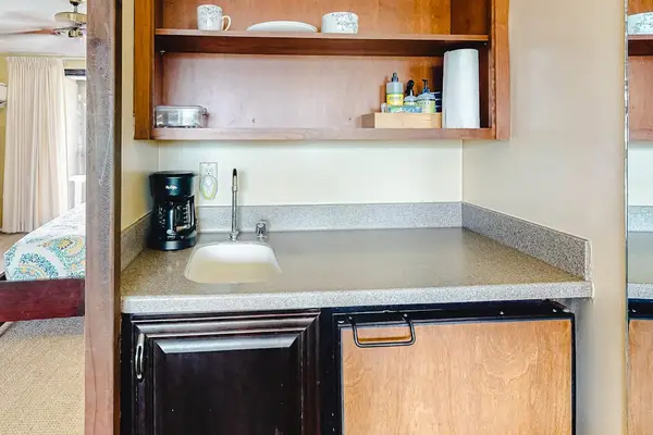 Convenient coffee station keeps your favorite morning drinks within reach