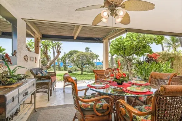 Covered Outdoor Lanai with Dining & Tropical Garden Views